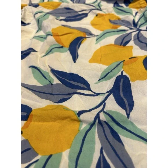 Print Fresh Sleep‎ Shirt Pajamas Lemon Zest Size XS Button Down Nightgown